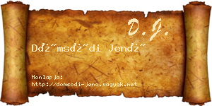 Dömsödi Jenő névjegykártya